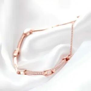 14kgp 로즈골드 큐빅 스틱 체인 패션 팔찌