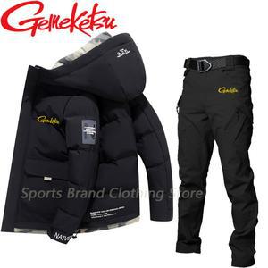 낚시우비 남성용 겨울 다운 재킷 멋진 루즈 코튼 두꺼운 코트 야외 방풍 하이킹 세트 방수 낚시