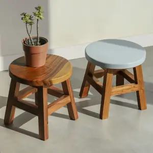 통원목 튼튼한 미니 낮은 원형스툴 의자 2color