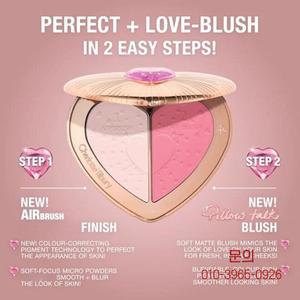 샬롯 틸버리 투컬러 하트 블러쉬 지속적인 뷰티 메이크업 자연스럽고 결점 없는 밝은 파우더 매끄러운 룩 1