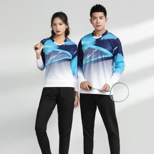 여성 탁구복 긴팔 티셔츠 블루 U4 긴팔티셔츠 레드 상하의 세트 대회복 의류 남성