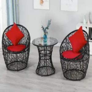 야외 테이블세트 발코니 2개 의자 옥상 루프탑 펜션 라탄 테라스 야외의자