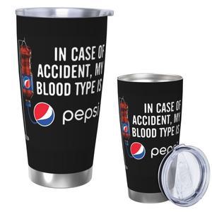 사고 발생 시 혈액형은 - 펩시 스테인리스 스틸 텀블러 진공 단열 머그 보온 보냉 컵 뚜껑 포함 빨대 20oz