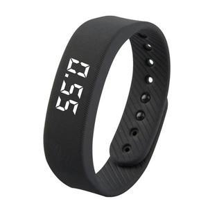 T5 스마트 다기능 손목 밴드 피트니스 스포츠 팔찌, IP65 방수 LED 활동 수면 추적기, 워치 만보기