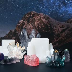 크리스탈 클러스터 스톤 실리콘 몰드 11가지  DIY 에폭시 레진 쥬얼리 액세서리  탈형 액체 소프트 캐스팅