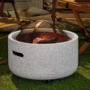 스톤 화로대 원형 캠핑 불멍 난로 화로 스토브 바베큐 무쇠그리들