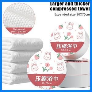 10Pcs 압축 수건 일회용 목욕 수건 확대 두꺼운 면화 페이스 타올 개별적으로 포장 된 여행 호텔 용품