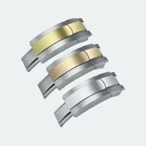 호환 핫 세일 16x9mm 스테인리스 스틸 폴딩 시계 버클-실버골드투톤 오이스터락 클라스프 롤렉스 데이트저