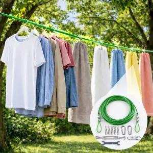 간편설치 와이어 빨래줄 옥상 야외 캠핑 여행용 빨래끈 5mmx15M