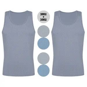 [제임스딘]제임스딘 남성 면런닝 민소매 조끼 니트 컬러 런닝 셔츠 6매 세트 속옷 선물