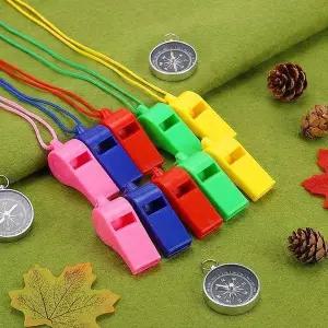 [하프클럽/]호루라기 목걸이 피리 혼합색 자재 24개입__1봉