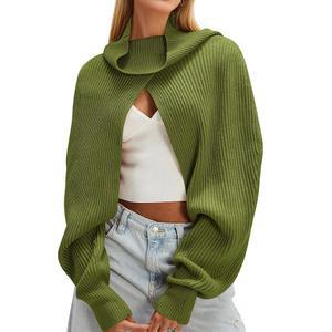 미스액티버 터틀넥 볼레로, 오픈 프론트 여성용 니트