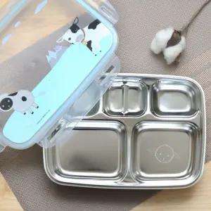 알프스팜스토리 이중 배식판접시 급식 어린이 식판 그릇 스텐 레스 식식판 어린이용