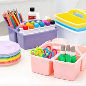 붓 물통 미술용품 정리함 플라스틱 칸막이화방 홀더 어린이 수채화 그림 미술용 물감