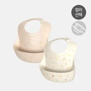 [모윰]원터치버클 실리콘 자기주도 이유식 턱받이 스윗패턴 - 디자인선택