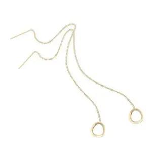 [하프클럽/]정품 14K GOLD 골드 링 링 롱 체인 귀걸이