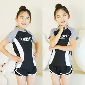 초등 여아 실내수영복 세트 주니어 생존수영 래쉬가드 강습용 워터파크 물놀이