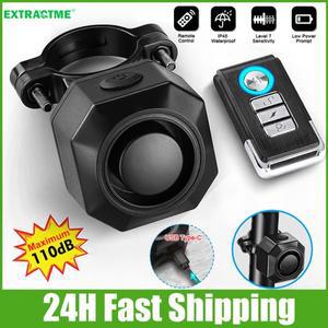 호환상품 Extractme 무선 바이크 오토바이 도난 경보기 원격 제어 110dB 진동 센서 전기 자전거 스쿠터 안