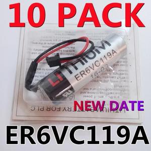 ER6V ER6VC119A 배터리 3.6V 2000mAh PLC 리튬 블랙 플매트 카펫 러그 커넥터 포함 10 팩