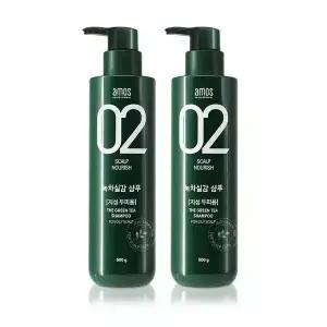 1+1 아모스 녹차실감 샴푸액 지성(산뜻한 타입) 500g