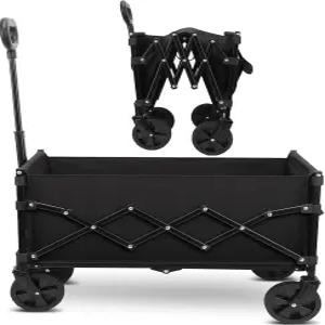 짐 운반 및 쇼핑과 야외 스포츠를 위한 전 지형 바퀴와 텔레스코프 핸들이 있는 접이식 트롤리 롤링 카트