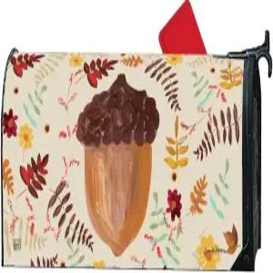 스튜디오 M 장식 가을 수확 우편물 포장 표준 크기 6.5 x 19 인치 우편함 내후성 비닐 브라운 레드 옐로우