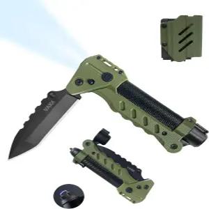 사이드람 포켓 나이프 손전등 키덱스 콤보 나이프가 있는 충전식 야외 생존을 위한 펄스 점화 기능이 EDC