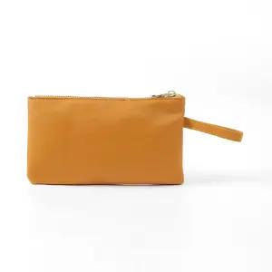 파우치 화장품파우치 화장품 스트랩 카멜 가죽