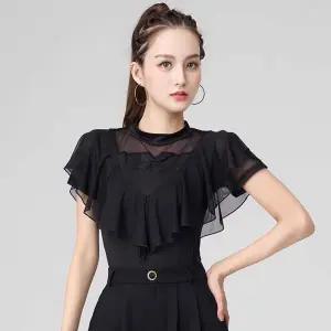 스포츠 라틴댄스복 여름 방송 댄스옷 댄스상의 상의 라인댄스