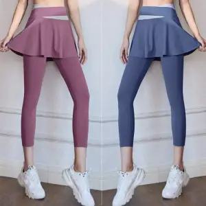 [골드스마일]여성용 9부 레깅스 스커트 운동복 트레이닝 팬츠