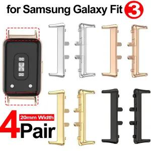 호환  갤럭시 핏 3 스마트워치 밴드 스트랩 어댑터용 금속 커넥터 갤럭시 핏 3용 20mm 폭 스테인레스 스틸