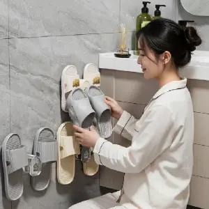 (색상 투명)무타공 욕실화 슬리퍼 실내화 걸이 다용도 멀티 정리 보관 수납 틈새 거치대 사무실 가정 현관