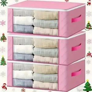 (색상4 단일상품(1+1)2개1세트)1+1 핑크 리빙 수납 박스 옷정리함 수납함 정리함