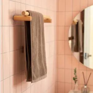 (옵션 우드)1개 타공 부착식 원목 수건 걸이 타올걸이 거치대 우드 홀더 욕실 행거 접착식 화장실