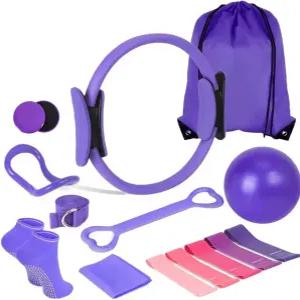 여성용 필라테스 키트 - 링 요가 볼 저항 밴드 및 양말이 포함된 완벽한 장비 세트 토닝 유연성을 위한