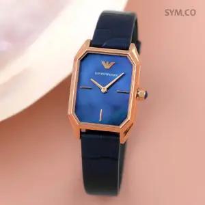 알마니 AR11426 독수리 엠블럼 스퀘어 로즈골드 빈티지 캐쥬얼 여자 가죽 시계 d