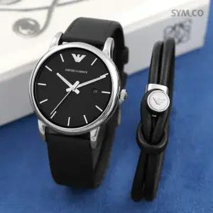 알마니 AR80059 독수리 엠블럼 블랙 아날로그 빈티지 남자  가죽 시계 d