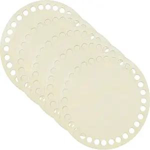 파티킬 5Pcs 크로셰 바구니 베이스 4인치 원형 바닥 셰이퍼 빈 나무 백 만들기 용품 직조 뜨개질 키트 DIY