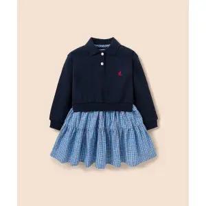 매장정품 빈폴 BEANPOLE KIDS 클래식 체크 믹스 원피스 네이비 (BI6171G90R) BI6171G90R 602686