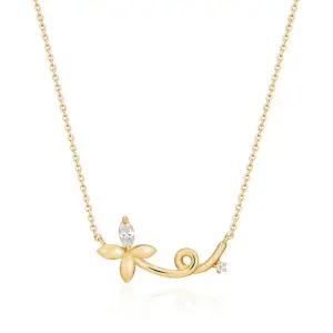 18K 원플라워 꼬임 펜던트 체인 목걸이 MNN38905