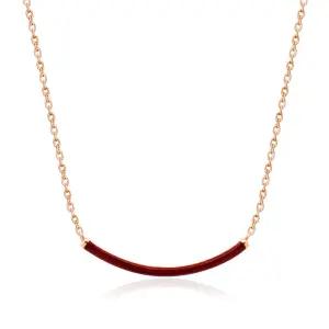 18K 다크레드 에나멜스틱 스마일 실체인목걸이 MNN38781