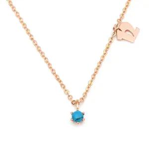 18K 넘버링 탄생석 12월 터키석 체인 목걸이 PNN27538