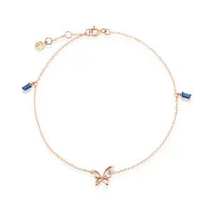 18K 탄생석 사파이어 나비 큐빅 발찌 SCA38275