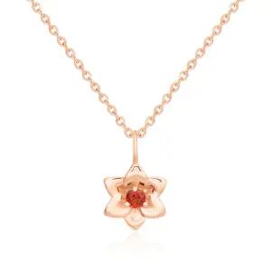 18K 볼륨 플라워 수선화 가넷 탄생화 목걸이 NPN31828