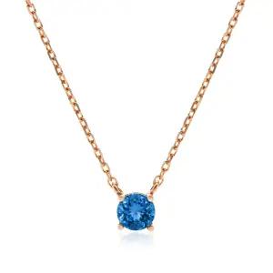 18K 미니멀 12월 블루큐빅 탄생석목걸이 PNN38199