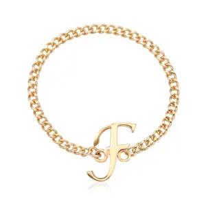 18K 알파벳 F이니셜 레이어드 체인실반지 MPR38119