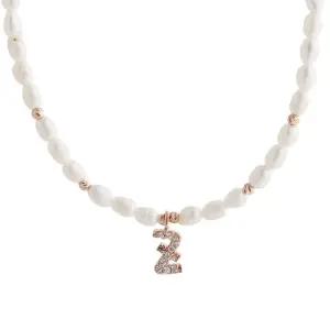 18K 바로크 진주 큐빅 알파벳Z 목걸이 IGN32531