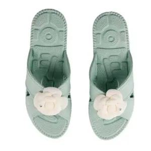 [오노마] ONM 민트 거실화 지압 가벼운 플라워 슬리퍼 실내화