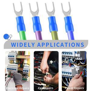 100pcs SV 압착 단자 스페이드 포크 커넥터 와이어 구리 절연 코드 핀 엔드 터미널 SV1.25/2/3.5/5.5