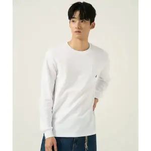 매장정품 빈폴 BEANPOLE MEN 코튼 포켓 라운드 티셔츠 화이트 BC5941P011 602185